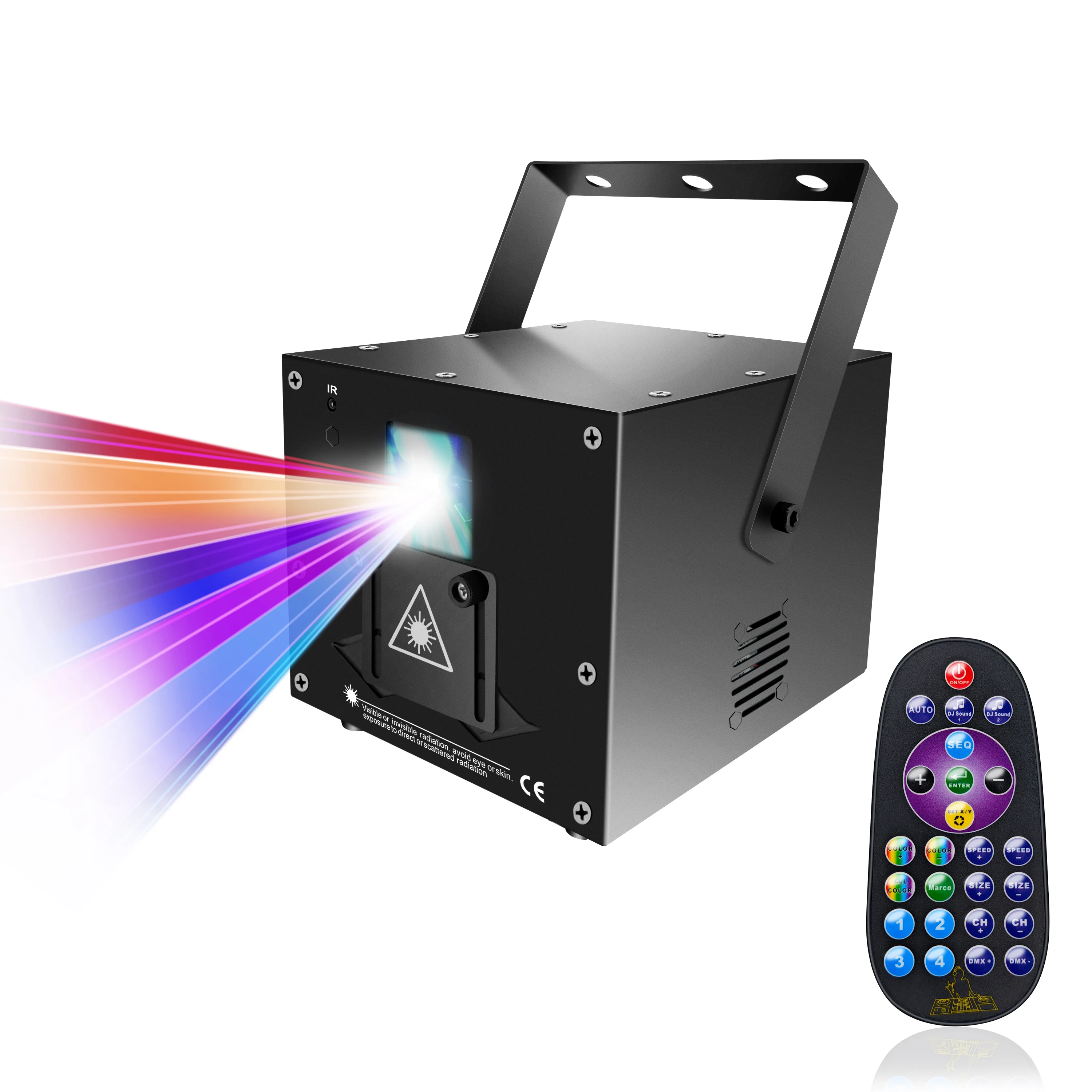 5W RGB Laser Light DMX512 Remote Control Laser Cube Wireless Animation Lazer Projector Stage Effect For Disco Party Wedding