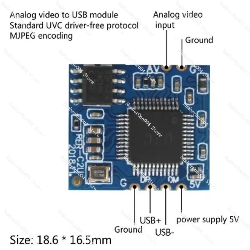 Suitable for analog AV video to digital USB camera module CVBS to USB chip UVC