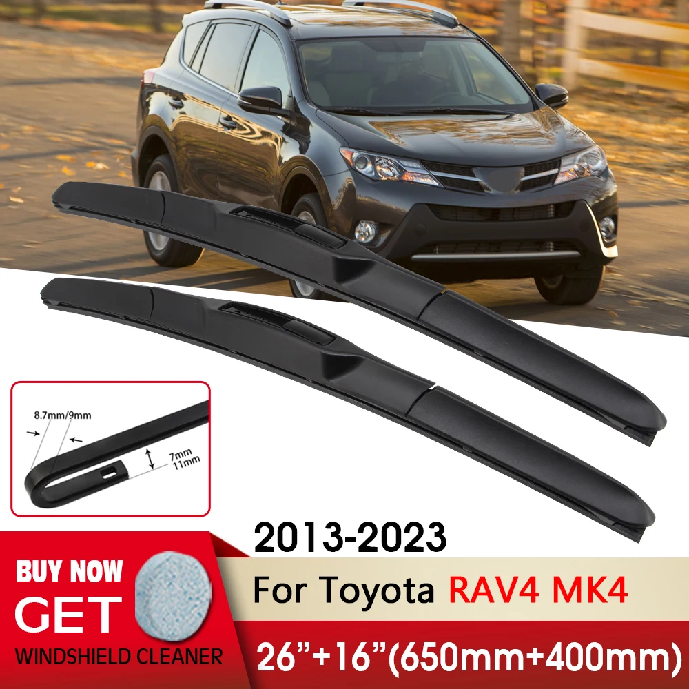 

Car Wiper RHD LHD Front Wiper Blades 26"+16" For Toyota RAV4 MK4 2013-2023 Fit U Hook Arm Windshield Windscreen Front Window