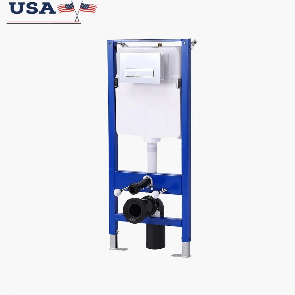 

Concealed In-Wall Toilet Tank Carrier Dual Flush Adjustable Height Steel Frame Easy Install Bathroom Fixture