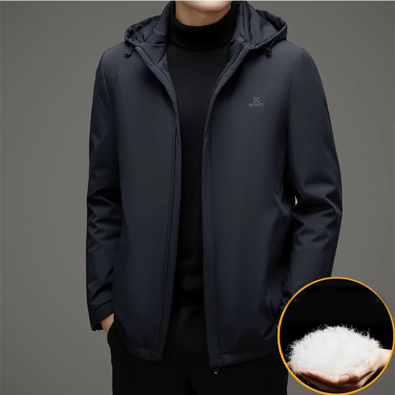 Down Jacket Men's Winter New Middle-aged Thickened Business Detachable Inner Liner Mid Length Jacket