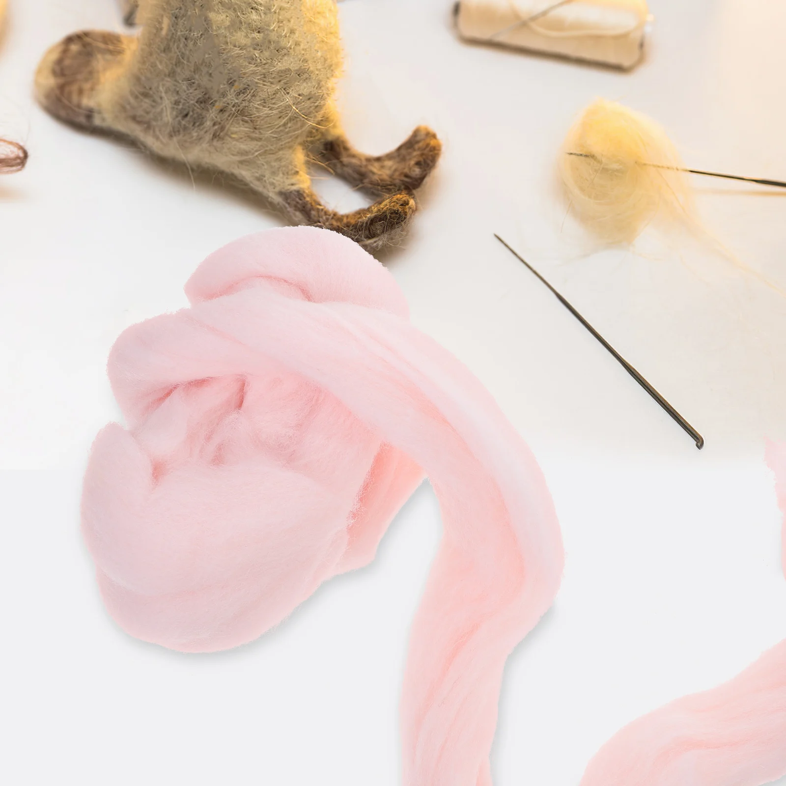 

Handmade Felting Material Colorful Wool Strips for DIY Needle Felting Projects Soft Tight Fibers Perfect for Crafting Gifts and