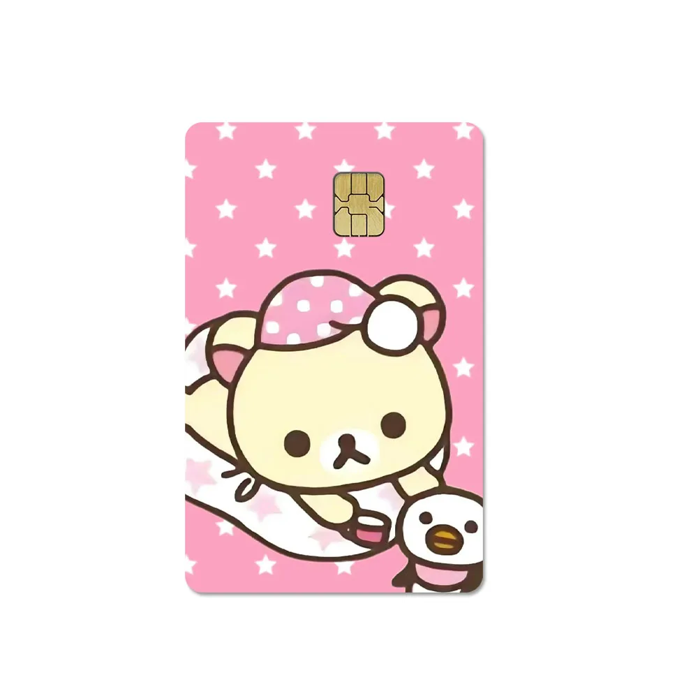 PVC Rosa Süßer Japanischer Cartoon Rilakkuma Kiiroitori Kredit- und Debitkarten-Aufkleber, Bus-Pass DIY Wasserdichter Kleiner Chip-Folienaufkleber – Detail 2