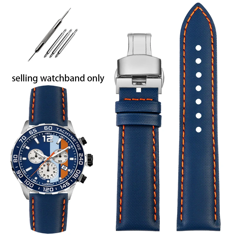 20mm 22mm 24mm Nylon Leather Watchband For TAG Heuer F1 Racing Car Diving Strap Rossini 519955 Mido Canvas Watch Band Bracelet