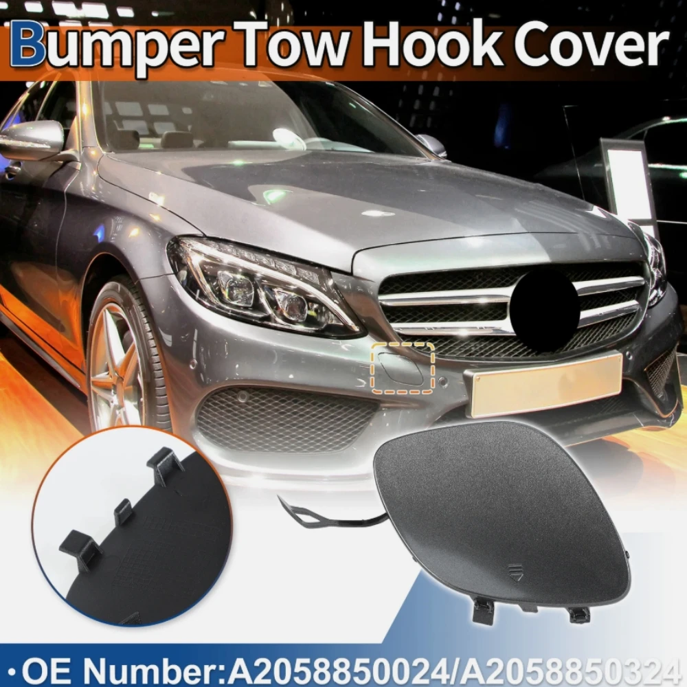 Front Car Bumper Tow Hook Cover A2058850324 for Mercedes-Benz C-Class Class W205 C200 C300 C350 2015-2018