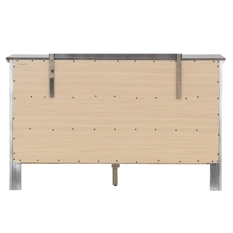 Cômoda champanhe prateada G1333 com 6 gavetas e acabamento elegante para armazenamento de quarto