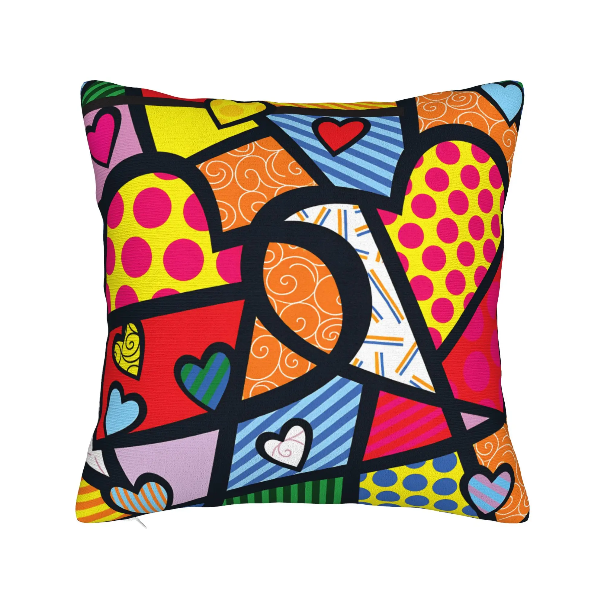 B-BrittoES Happy Art Pillow Case  Custom Pillow Cover For Wedding Party Home Decor Novelty Pillowcases
