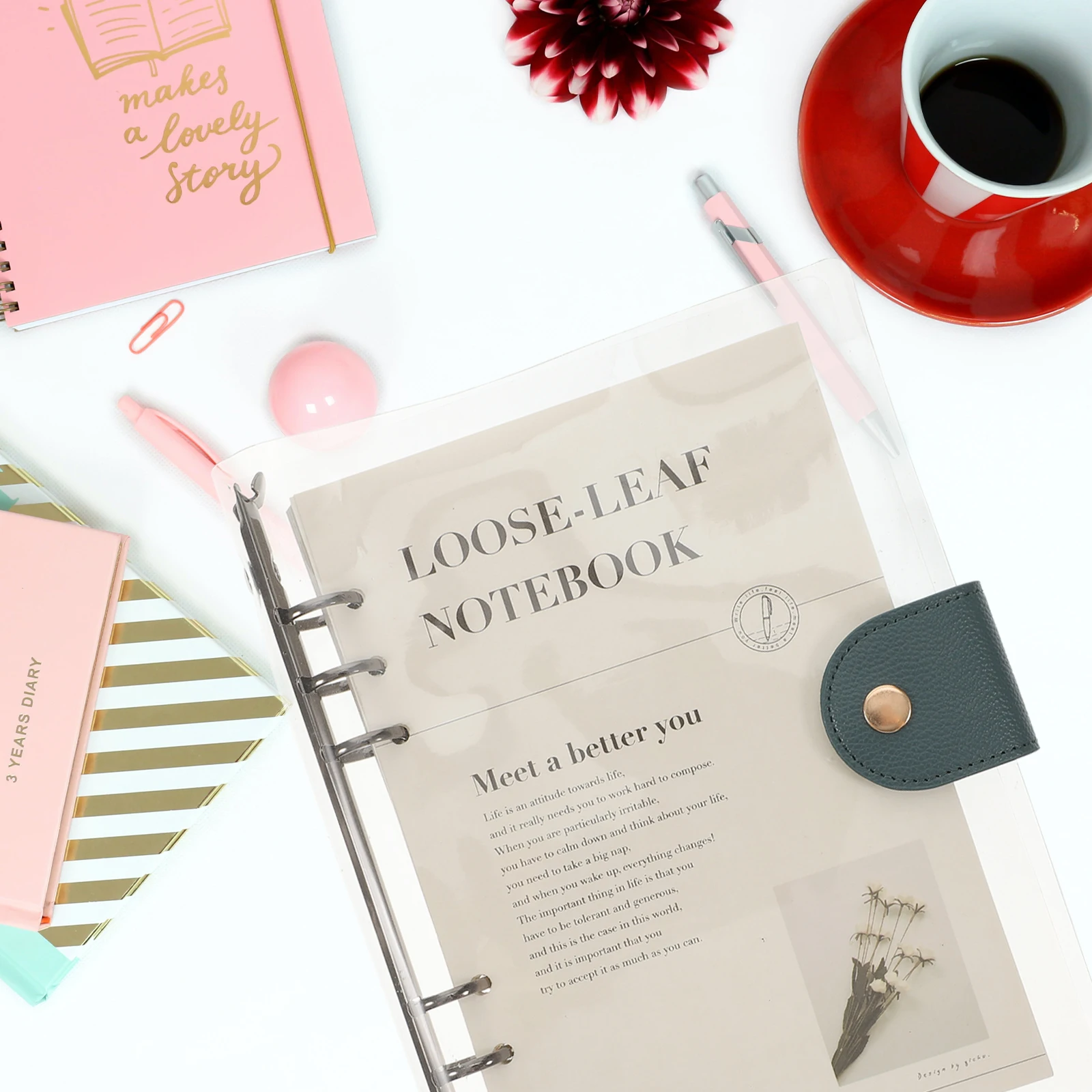 

Loose-leaf Notebook Refill 6-hole PVC Alloy Detachable Portable Scrapbook Planner Schedule Notepad Office Memo Pad Writing Pad