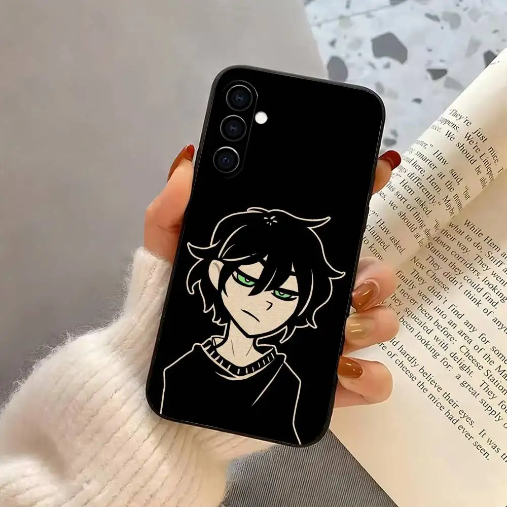 삼성 갤럭시 A73,A72,A71,A70,A53,A52,A51용 A-Andy L-leyLeyS 전화 케이스의 C-관, 부드러운 실리콘 블랙 커버