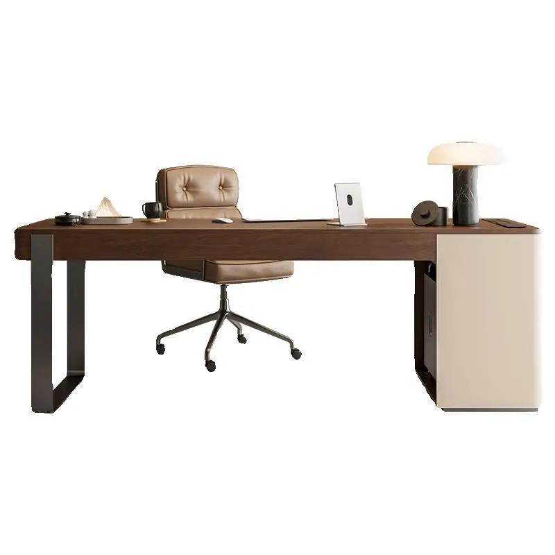 

Medieval style solid wood table, minimalist home desk, high-end walnut computer desk