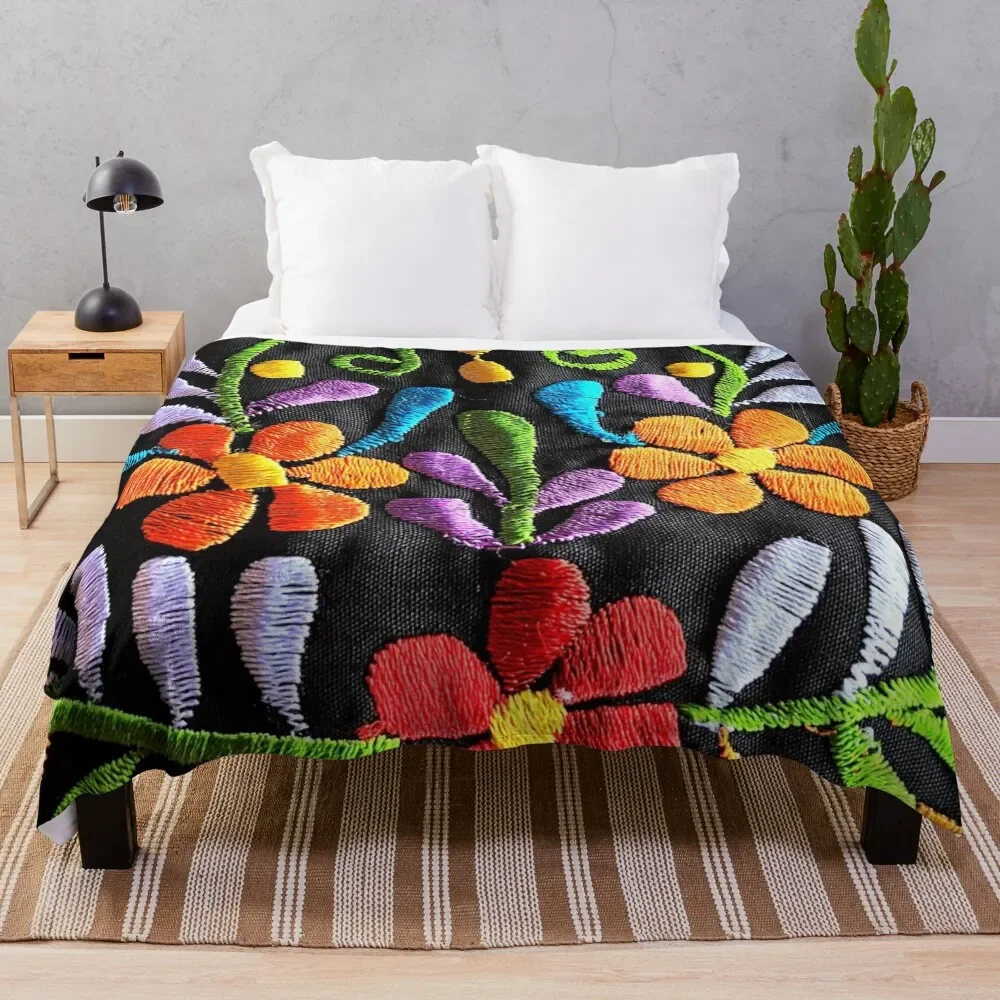 Mexican Flowers Throw Blanket Moving Blankets