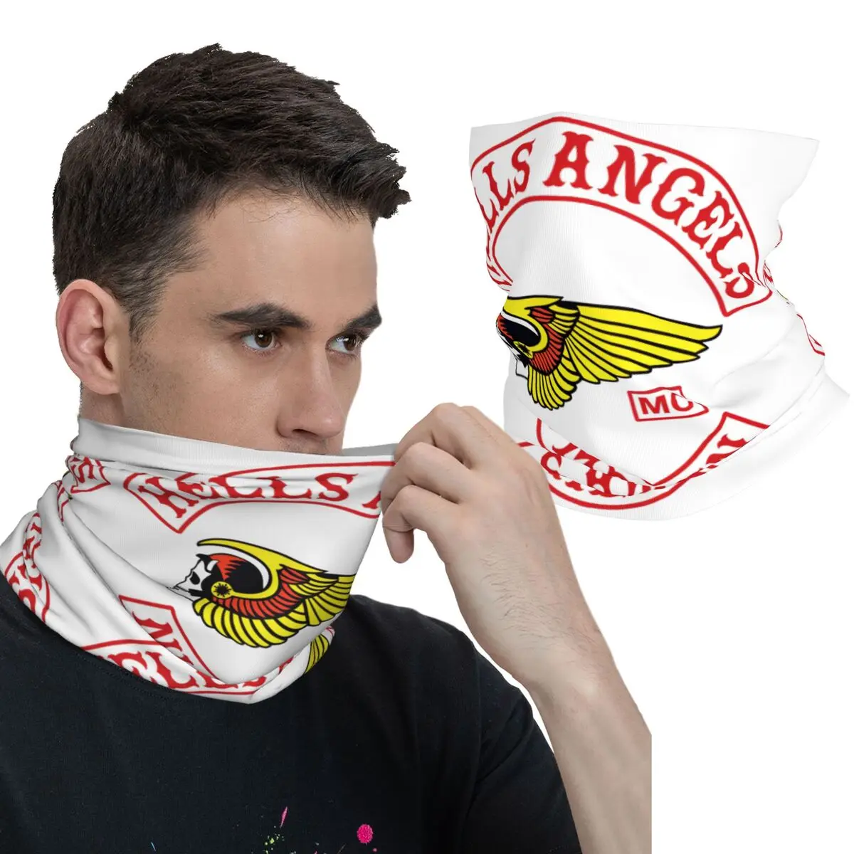 Passamontagna per sport all\'aria aperta Moda H-Hells Maschera da ciclismo Scaldacollo Angeli Logo Maschera per la copertura del viso y2k Ghetta per