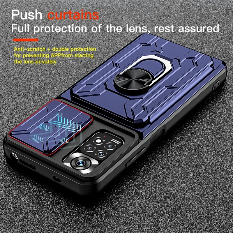 ShockProof Case For Xiaomi Redmi Note 15 14 13 12 11 10 9 8 Pro Plus 5G 4G 12S 11S 10S 9S 12C 13C Slide Window Magnet Case Cover