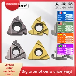 11ER/16ER H01/PRC/YZ5018 Thread Turning Tool Carbide Insert CNC Lathe Slotting A55 A60 AG55 AG60 1.0/1.25 /1.5/2.0/2.5/3.0 ISO
