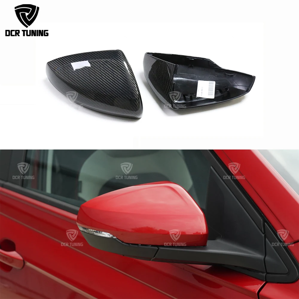 

Replacement Real Carbon Fiber Side RearView Gloss Mirror Caps car styling For Volkswagen VW POLO 2019 2020 2023 - up