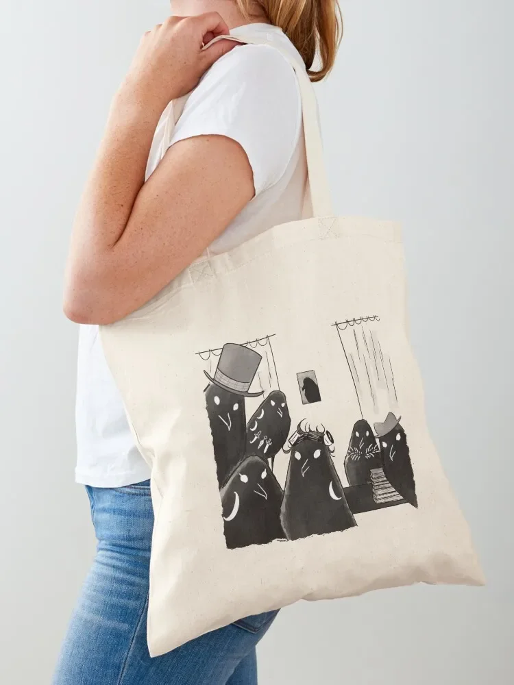 

Crow selfie Tote Bag Canvas shoulder bag Woman shopper bag Eco tote men's