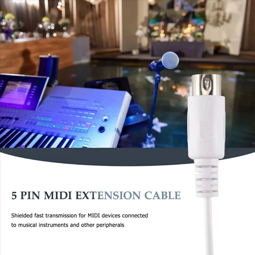 Male To Male MIDI Cable Copper Multiple Lengths MIDI Extension Cable Music Gear 5-Pin DIN Plug Audio Extension Cord