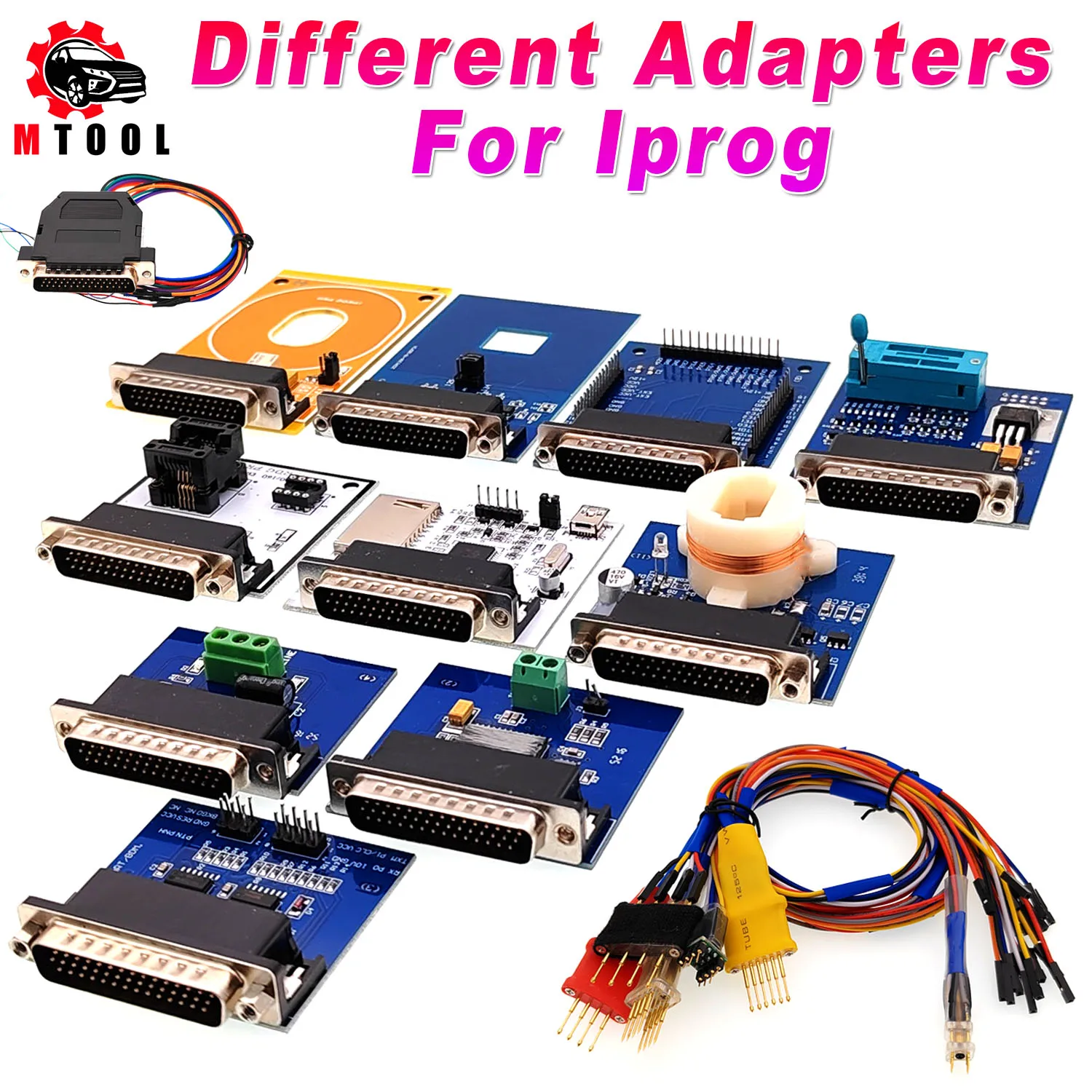 IPROG Probe Adapters For in-circuit ECU 35080 160/80 Adapter For iProg Programmer RFID PCF79XX SD-CARD Adapter 5 Probe Pins