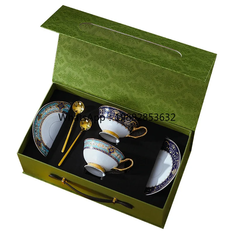 

CJEuropean ceramic bone china coffee cup saucer set retro British afternoon tea set premium gift box