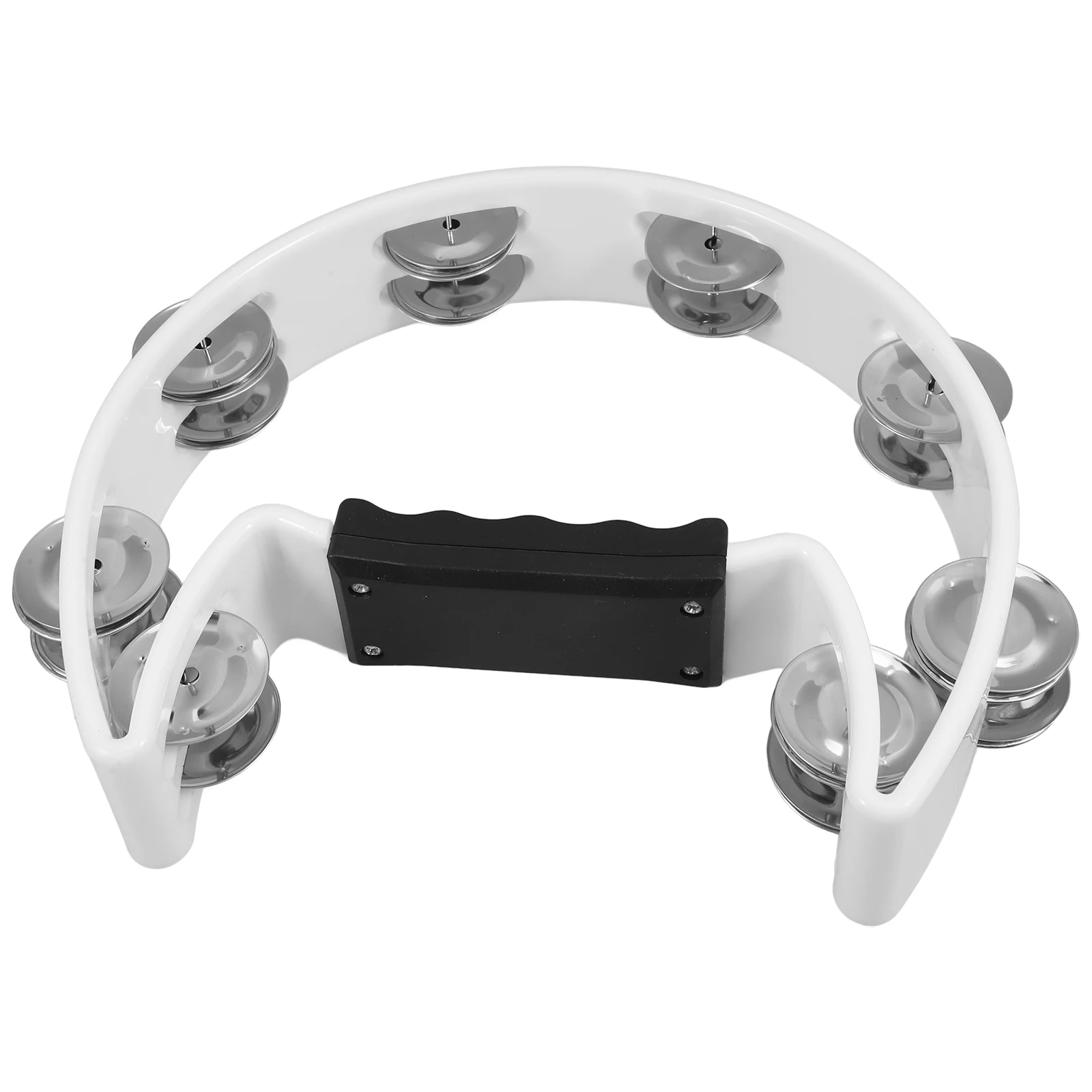 

White Tambourine Props Hand Held Percussion Drum Instruments for Adults KTV Party Musical Toys Educational Hand Bell Sound Crisp