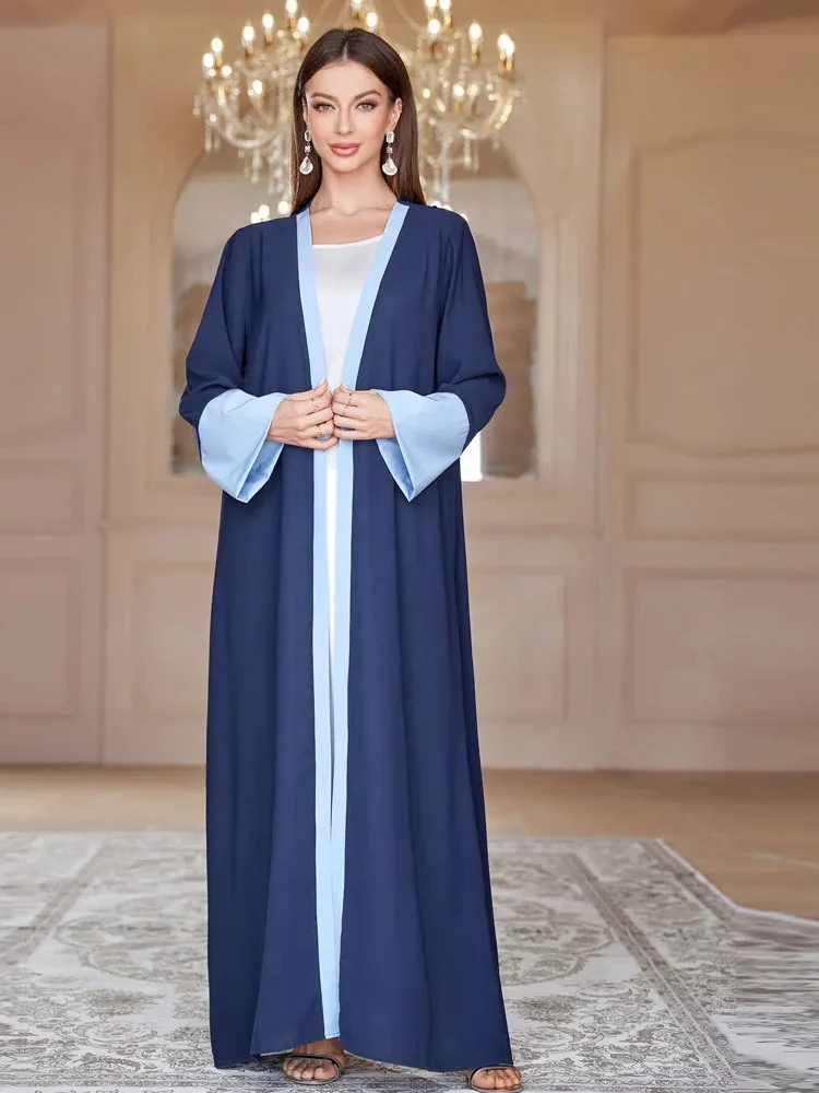 Abaya muçulmana com lenço feminino, Eid, manga comprida, Marrocos, vestido de festa árabe, robe longo, Dubai, Abayas, vestidos de kaftan modestos