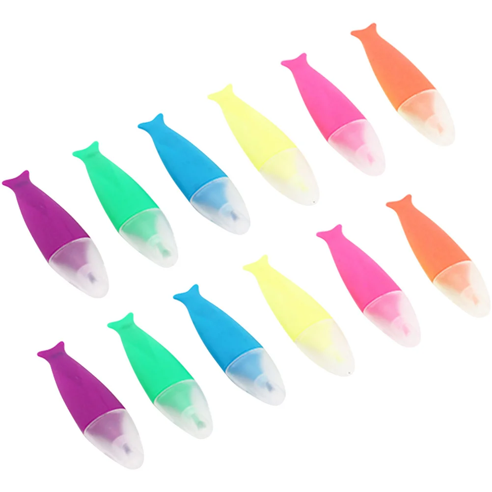 

12Pcs Fluorescent Highlighter Pens Vibrant Ink Quick Dry Marking Pens for Books Documents Journals Creative Writing