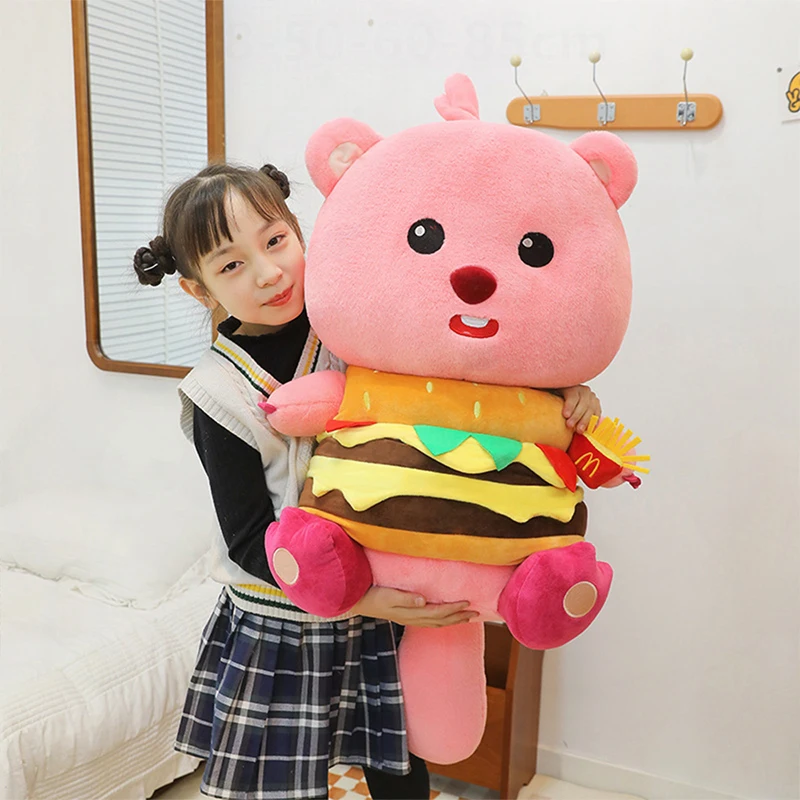 

Kawaii Plush Toy Wholesale Cute Burger Ruby Loopy Stuffed Doll Birthday Christmas Gift for Kids Childrens Day Present