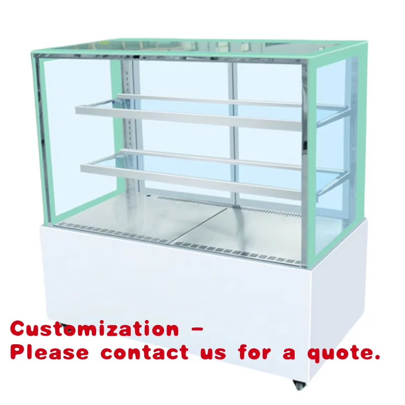 

Customize.Commercial Double-Layer Glass Cake Display Refrigerator Floor-Standing Automatic Defog Supermarket/Cake Shop Fan C
