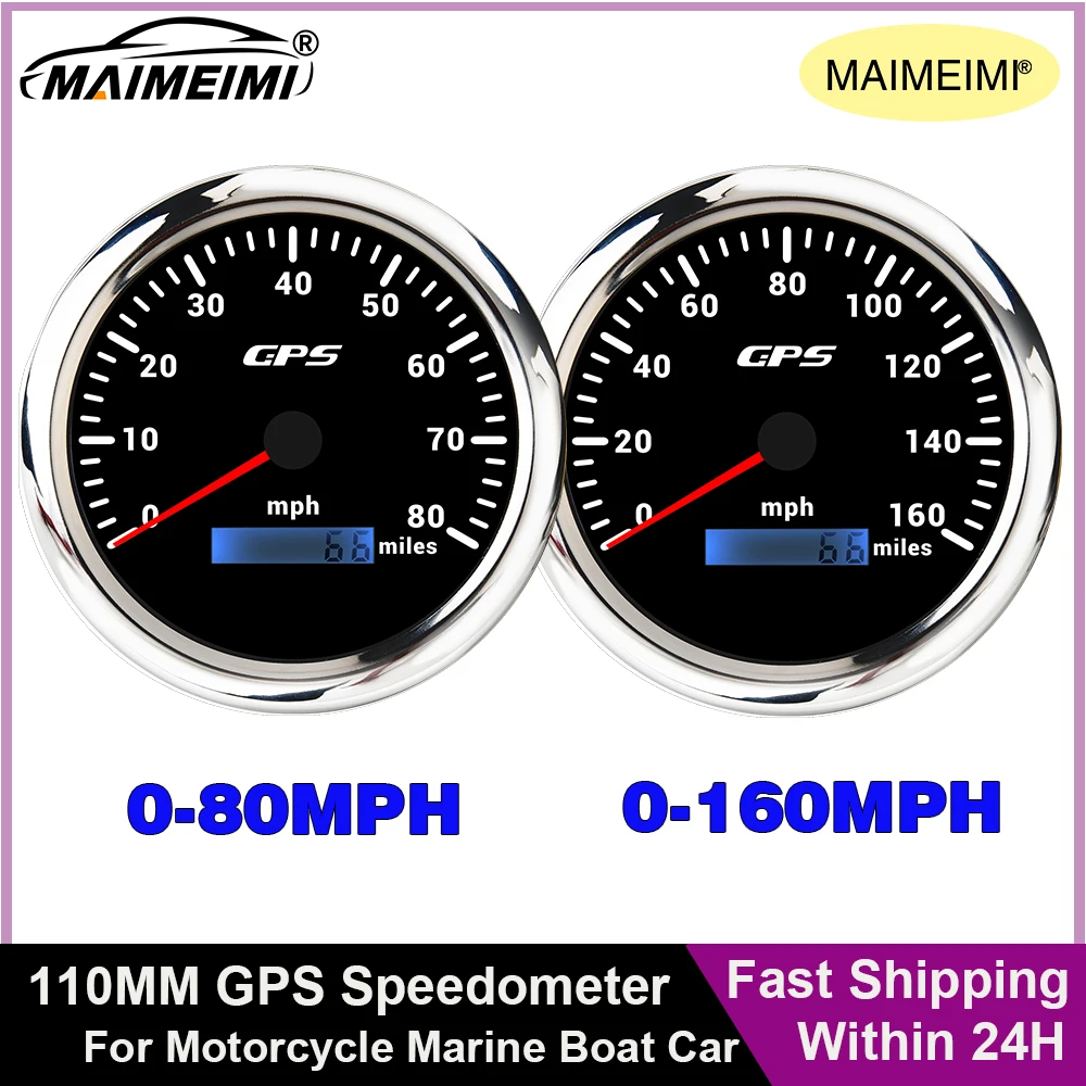 

Waterproof 85MM GPS Speedometer With GPS Antenna 80/120/160MPH For Motorcycle Marine Boat Car Truck Speed Gauge Meter 7Color LED