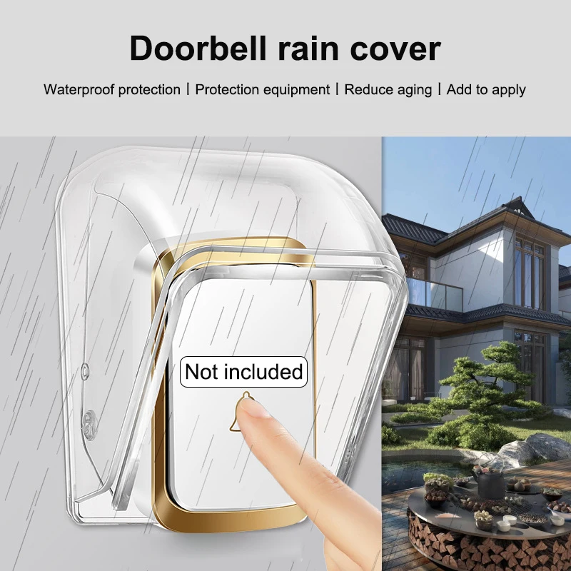 1 Piece Wireless Rainproof Doorbell Box Outdoor Transparent Doorbell Box Doorbell Rain Cover DIY Accessories