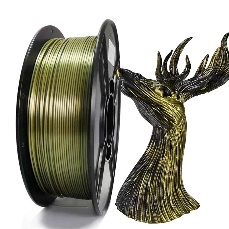 3D Yazıcı Filament PLA Çift Renkli İpek Filament PLA 1.75mm 250G 1KG 3D Plastik Malzeme İki Renkli Filament PLA Siyah Kırmızı