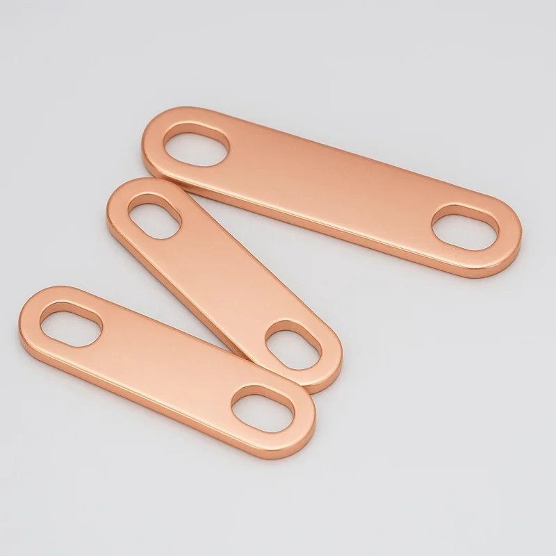 Red Copper Double-hole Connecting Plate Electric Heating Tube Connecting Plate Heating Tube Connection Piece Length 20mm ~ 90mm