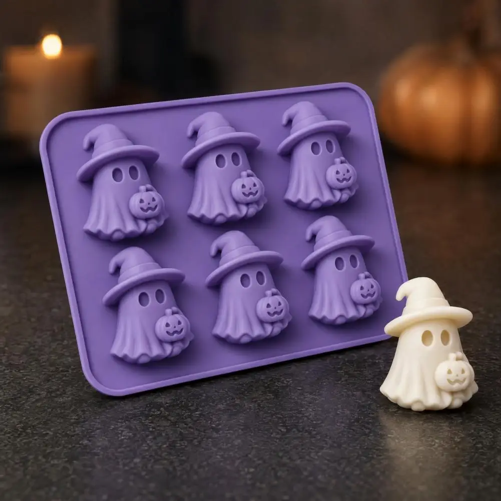 Scream Ice Molds Halloween Silicone Ice Cube Tray Set Ghost Pumpkin Bat Molds for Candy Chocolate Resin Crafts Flexible -free 5