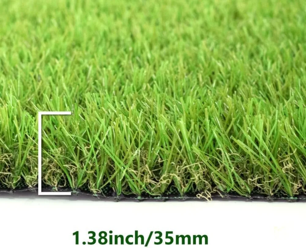 4x27ft Artificial Turf 1.38in Fake Grass with Drainage Holes, Reusable Dog Urinal, Backyard Lawn Rug