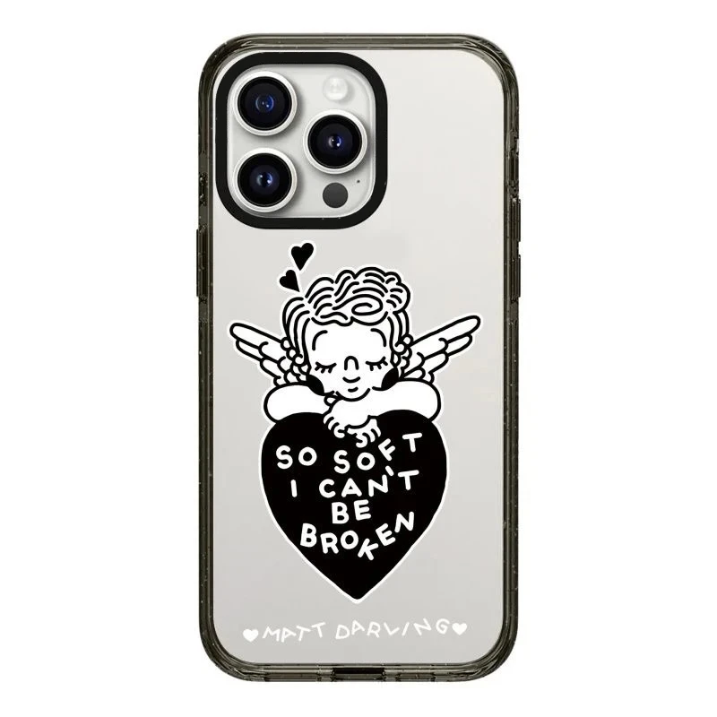 

Angel Heart 2.0 Acrylic Black Border Phone Case Cover for IPhone 11 12 13 14 15 Pro Max Case