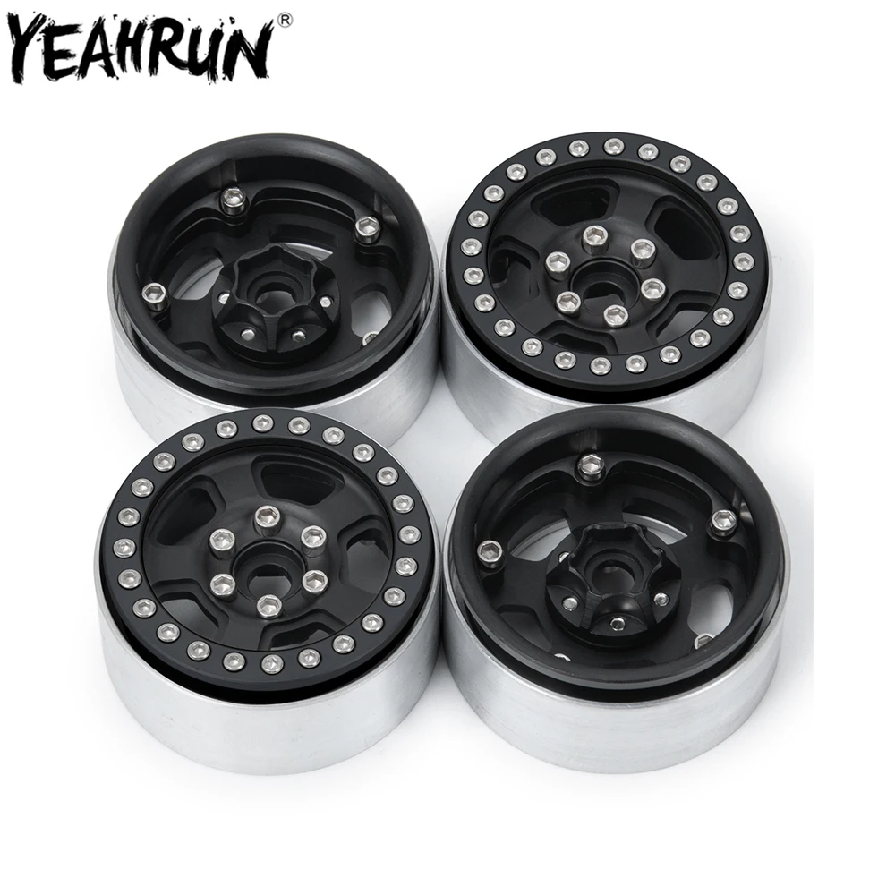 

YEAHRUN 4Pcs Aluminum Alloy 1.9inch Beadlock Wheel Rims For 1/10 Axial SCX10 90046 D90 D110 TRX4 CC01 RC Rock Crawler