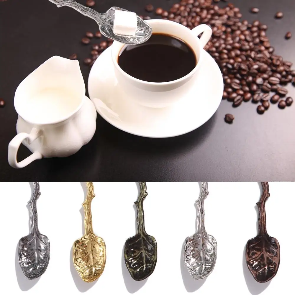 Stirring Spoon Twig Design Dragonfly Coffee Spoon Vintage Smooth Edges Dessert Spoon Zinc Alloy Teaspoon Pudding
