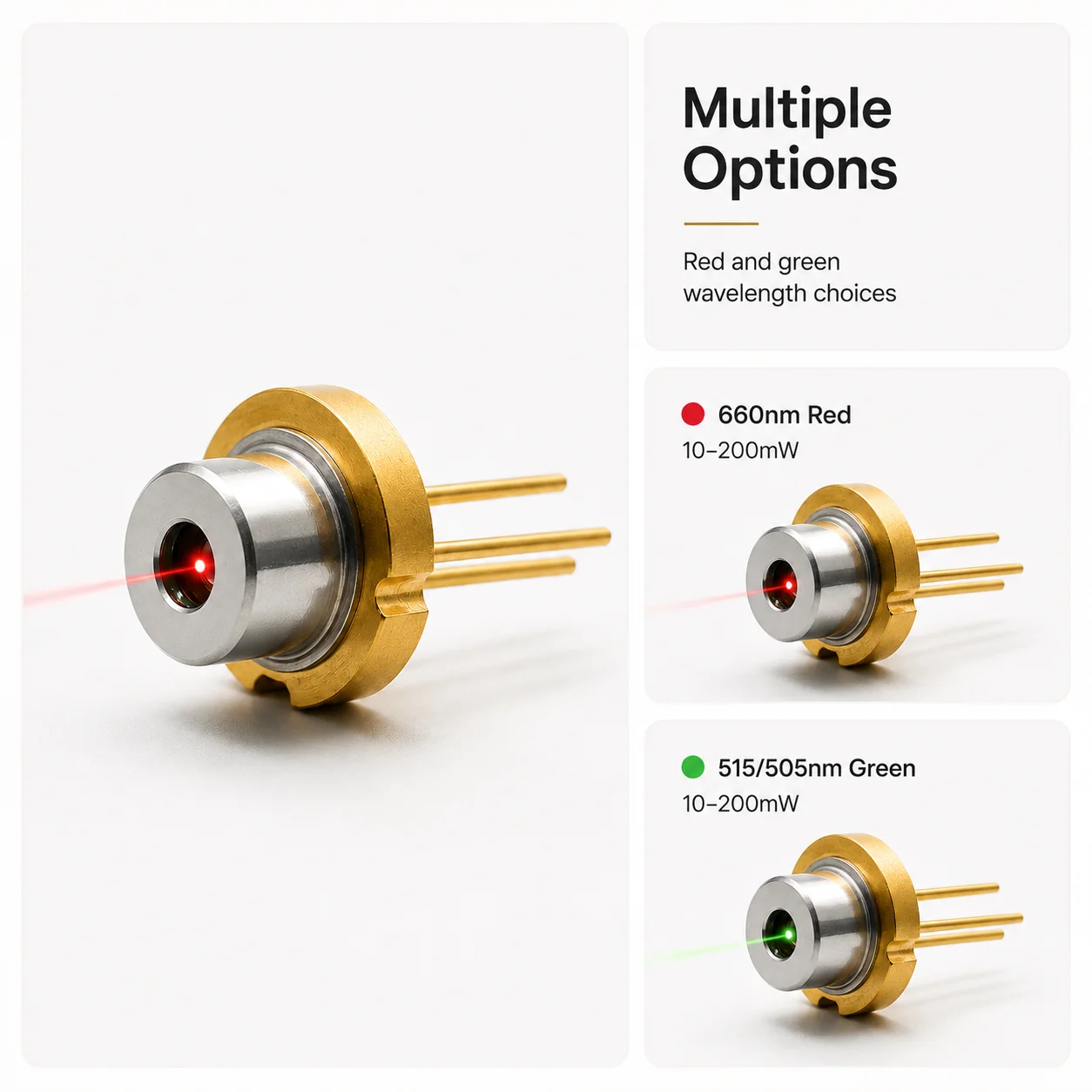 ZhonNa D5 5mm 660nm 515nm Red Green Laser Diode for Laser Module Precision Positioning Tool Optical Instrument Parts Accessories