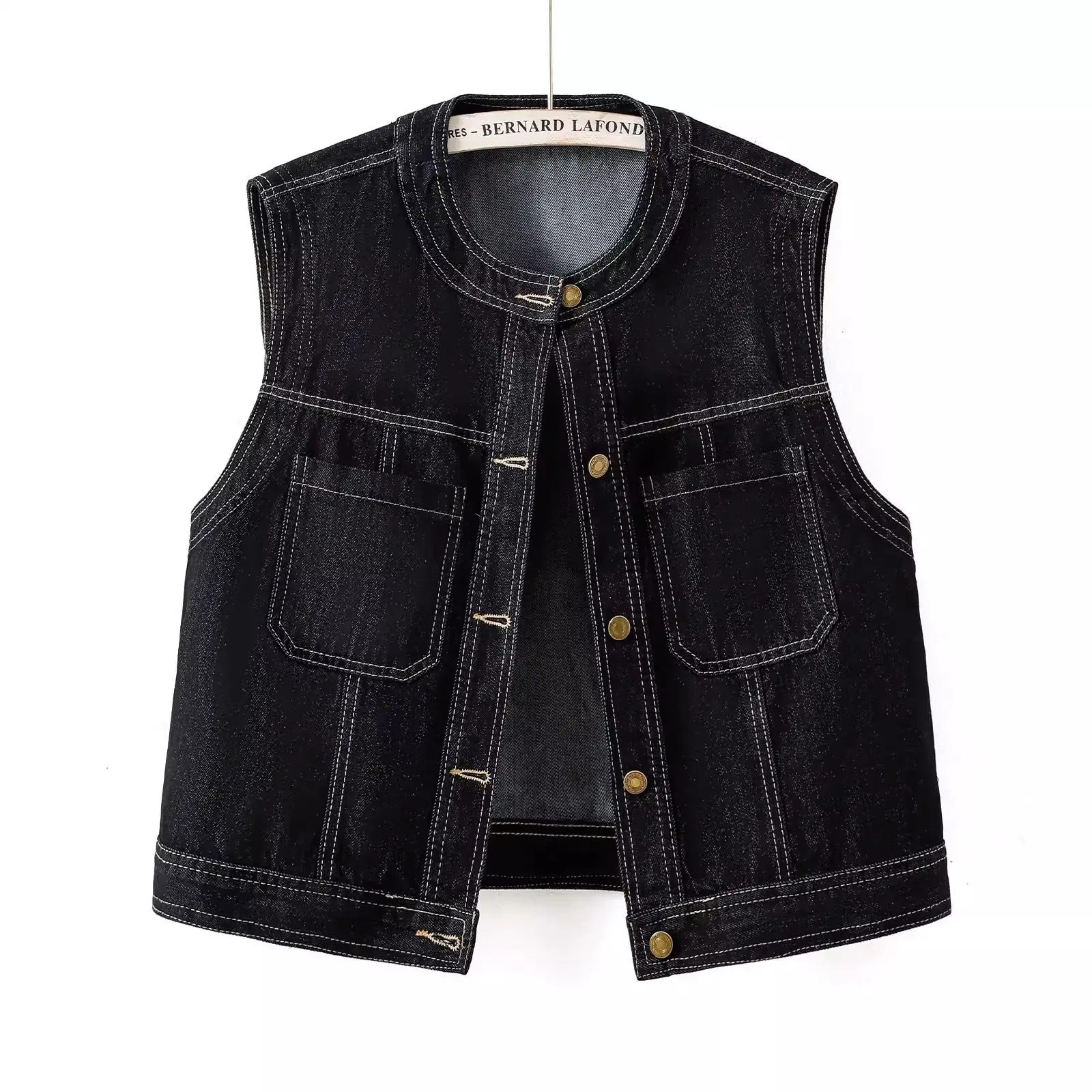 Women Denim Vest O Neck Sleeveless Jacket Retro Jeans Vest Coat Versatile Women Casual Tops Female Cowboy Waistcoat Outerwear