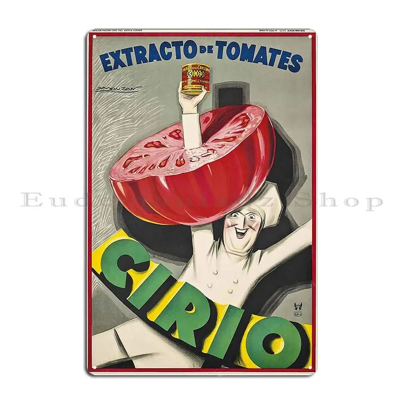 Vintage Italian Tomato Poster Metal Sign Classic Decoration Design Personalized Wall Mural Tin Sign Poster