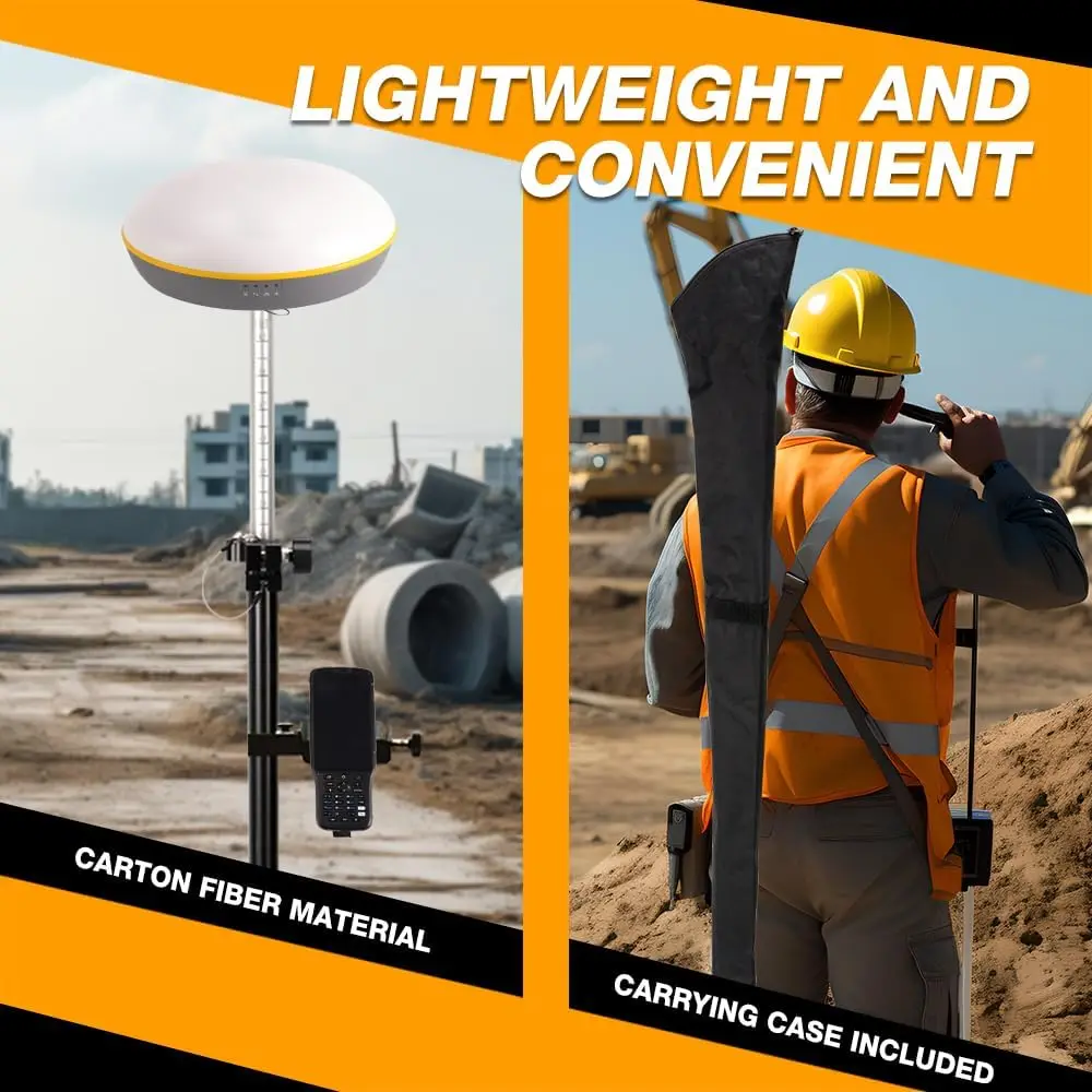 عمود GPS تلسكوبي، قضيب GPS بطول 2.5 متر/8.2 قدم لمسح الأراضي والهندسة GPS/GNSS ملحقات وأدوات (GLS25) #6