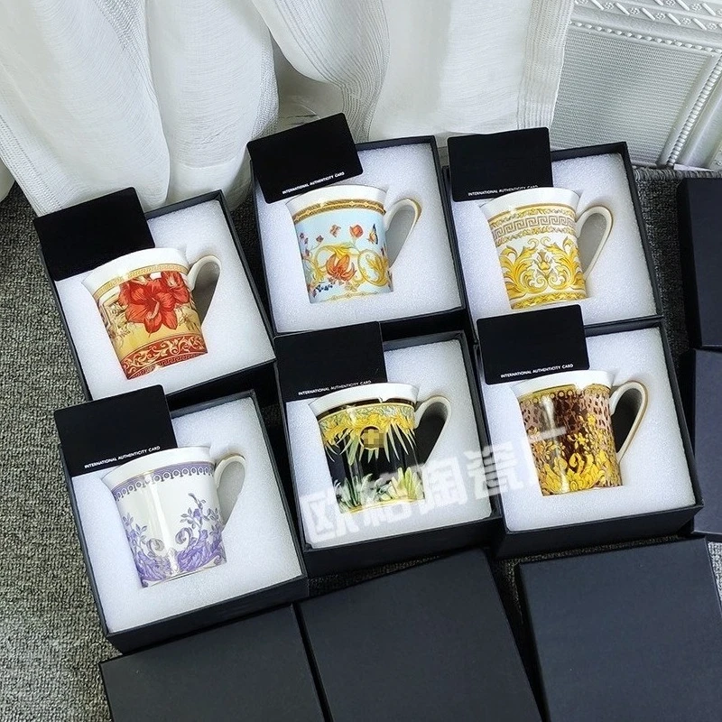 

Creative retro oblique mug gift box ceramic milk cup home office coffee cup