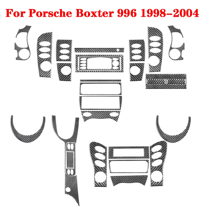 Pegatinas negras de fibra de carbono, accesorios decorativos para el interior del coche, para Porsche Boxter 996 1998 1999 2000 2001 2002 2003 2004