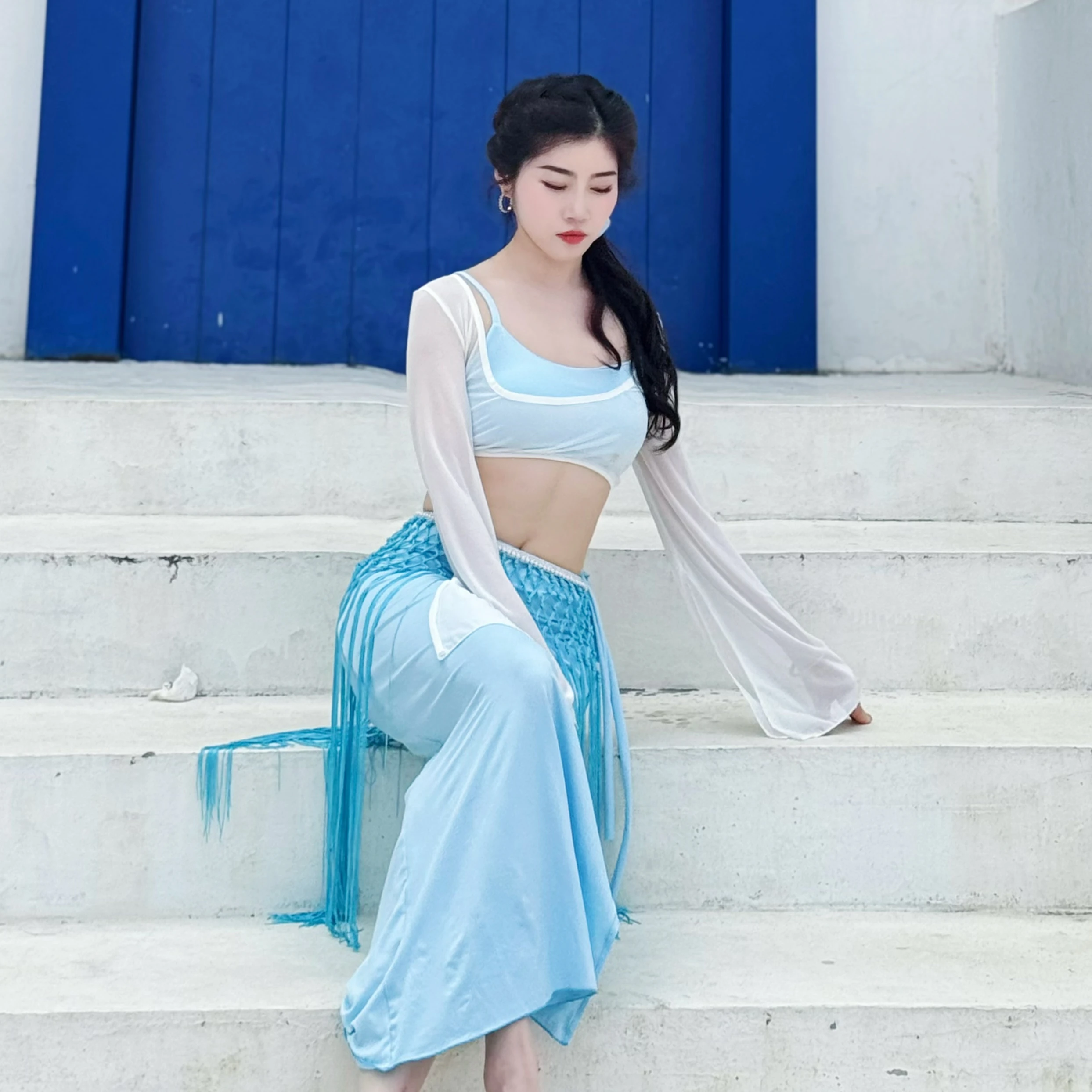 bellydance performance costume for women sexy and slimming temperament set adult oriental dance professional practice outfit