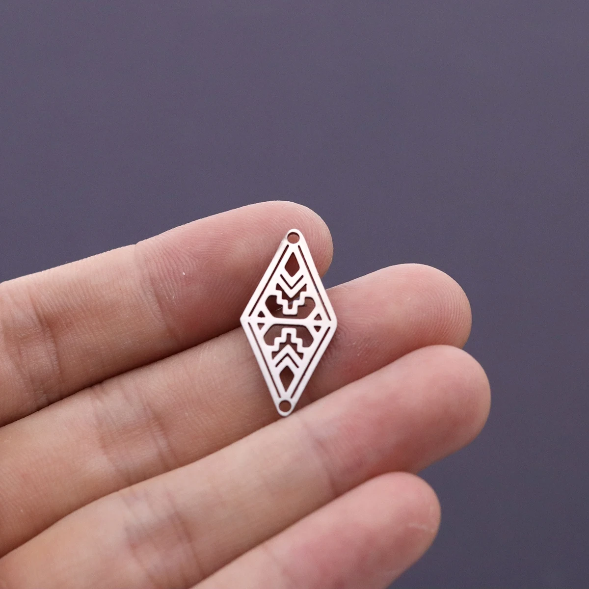 3pcs Geometric Rhombus Charms Stainless Steel Art Line Pendant Connector for DIY Jewelry Making Necklace Earrings Bohemian Craft