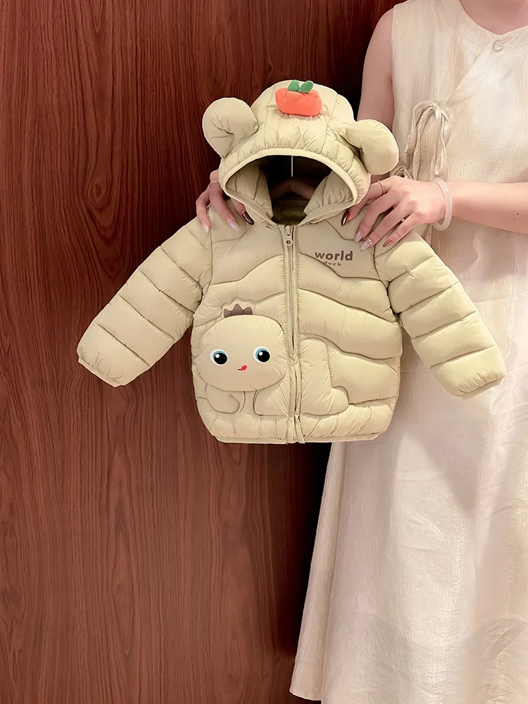 

Thiened Cotton Jaet for Children Autumn Winter Sle Baby Boys Girls Coat Warm Comfortable Breathable Zipper Closure Cart...