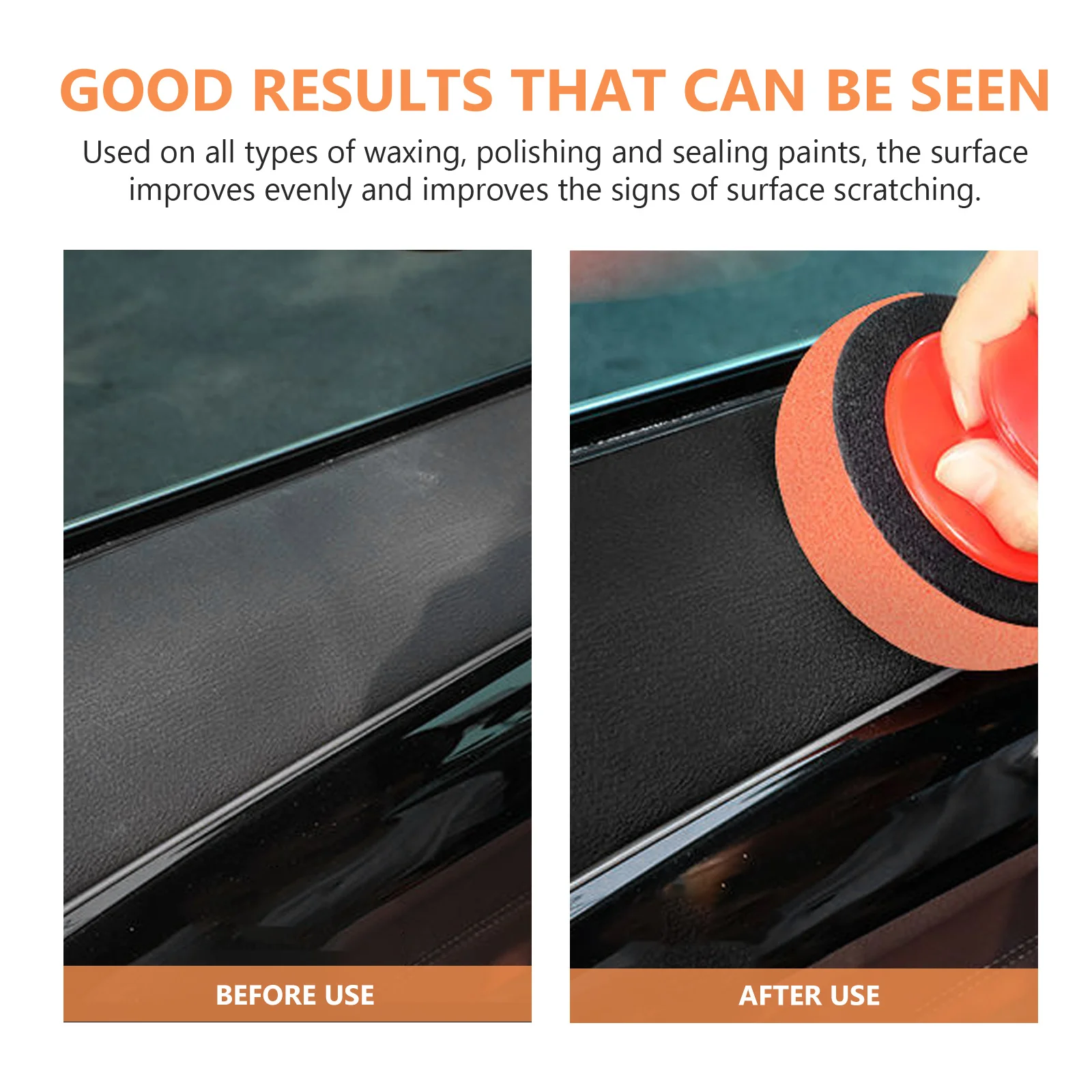 

6Pcs Waxing Sponge Tools for Vehicle Surface Restoration Oxidation Coating Removal Polishing Pad with Handle Car Polishing