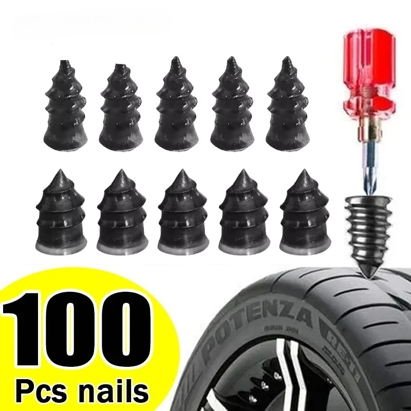 

Tire Puncture Repair Nails for Car Motorcycle Scooter Bike Vacuum Tyre Repairing Rubber Metal Nail Set Car Tire Accessories