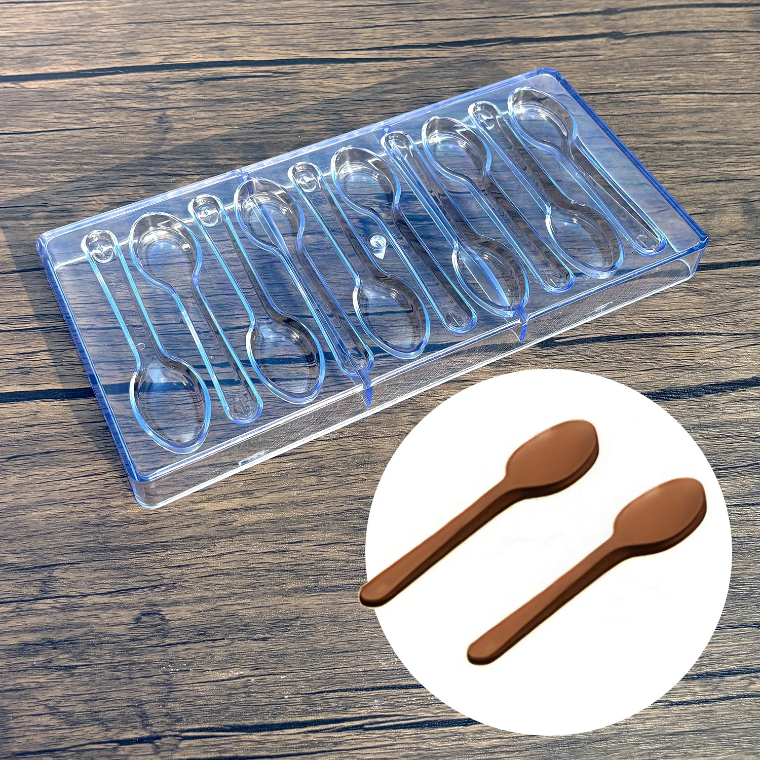Polycarbonate Spoon Chocolate Mold, 10 Cavity, Beginner Friendly, Home Use, Reusable Food Grade Mold for Chocolate & Candy