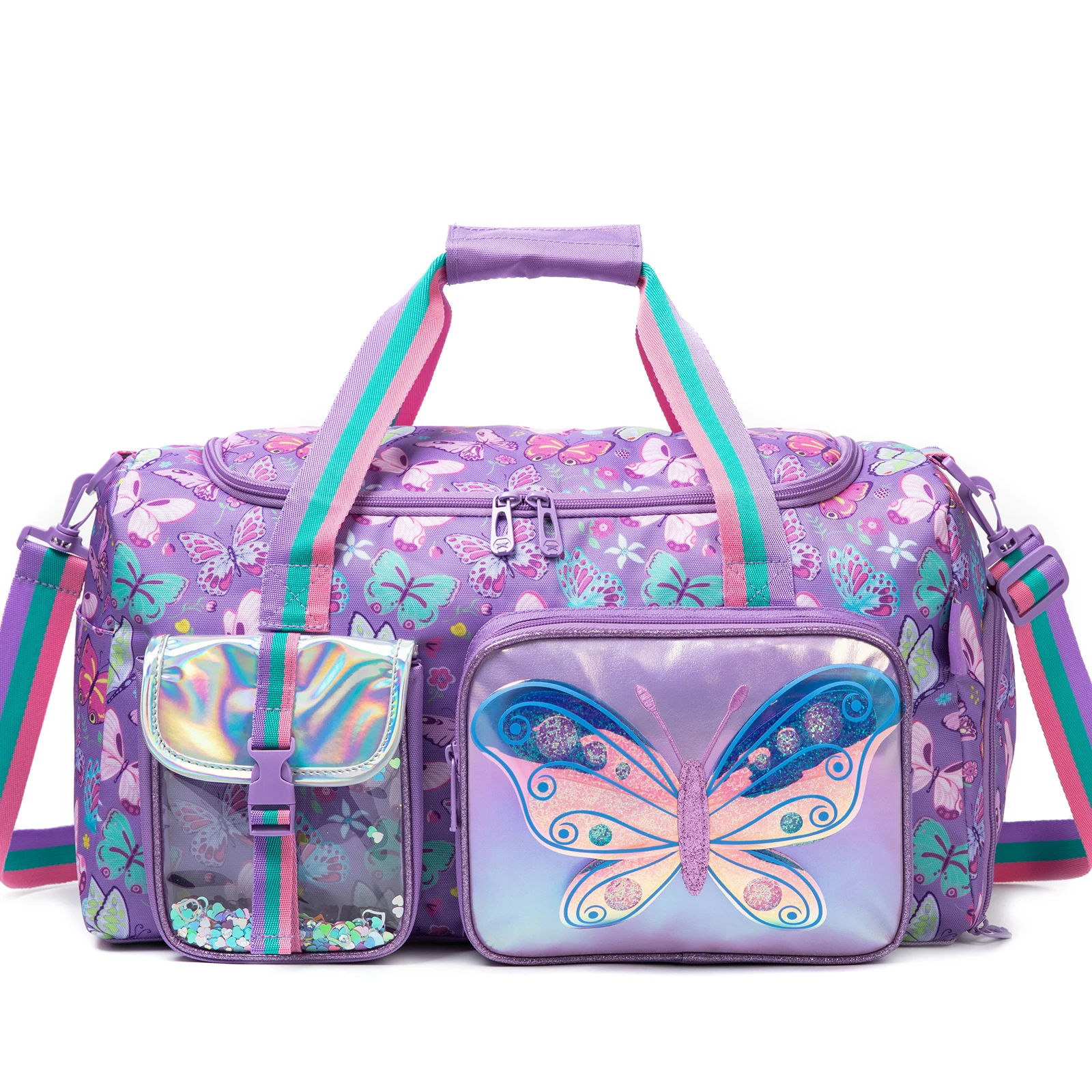 Torba podróżna typu duffle bag, lekka, wodoodporna i pojemna, idealna na wyjazdy do siłowni, z przegrodą na mokre i suche rzeczy oraz wieloma kieszeniami.